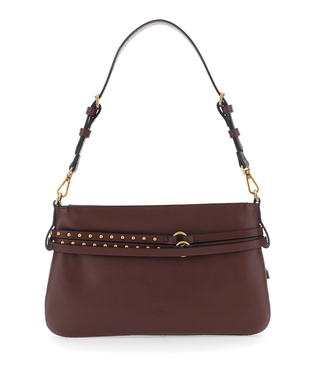 PINKO Бордовая кожаная сумка через плечо, фото 2