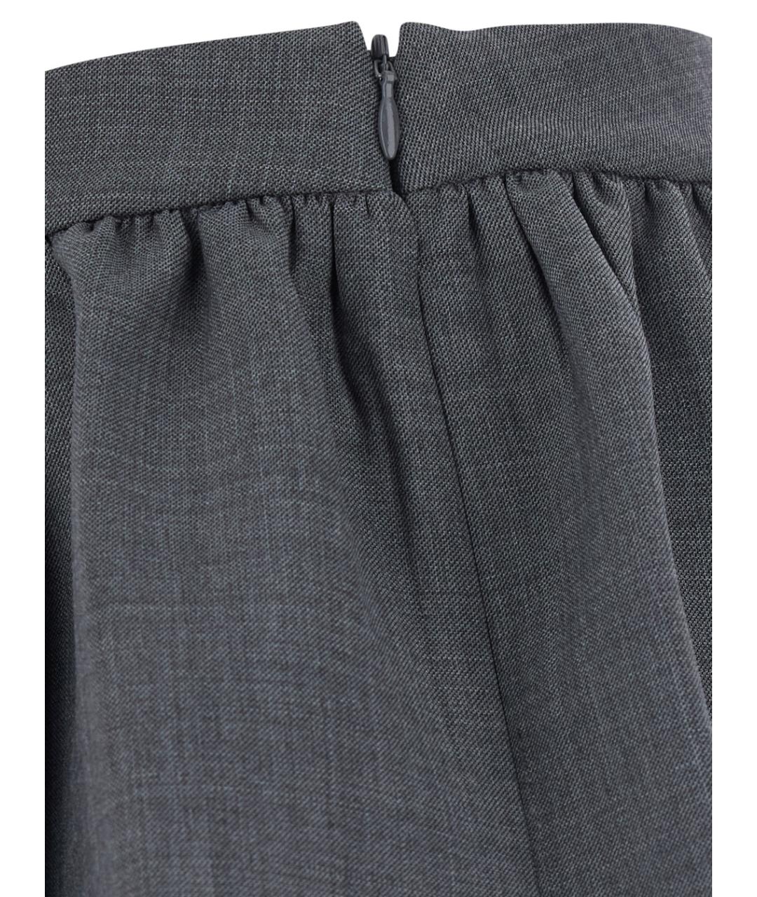 SHUSHU/TONG Серая шерстяная юбка мини, фото 3