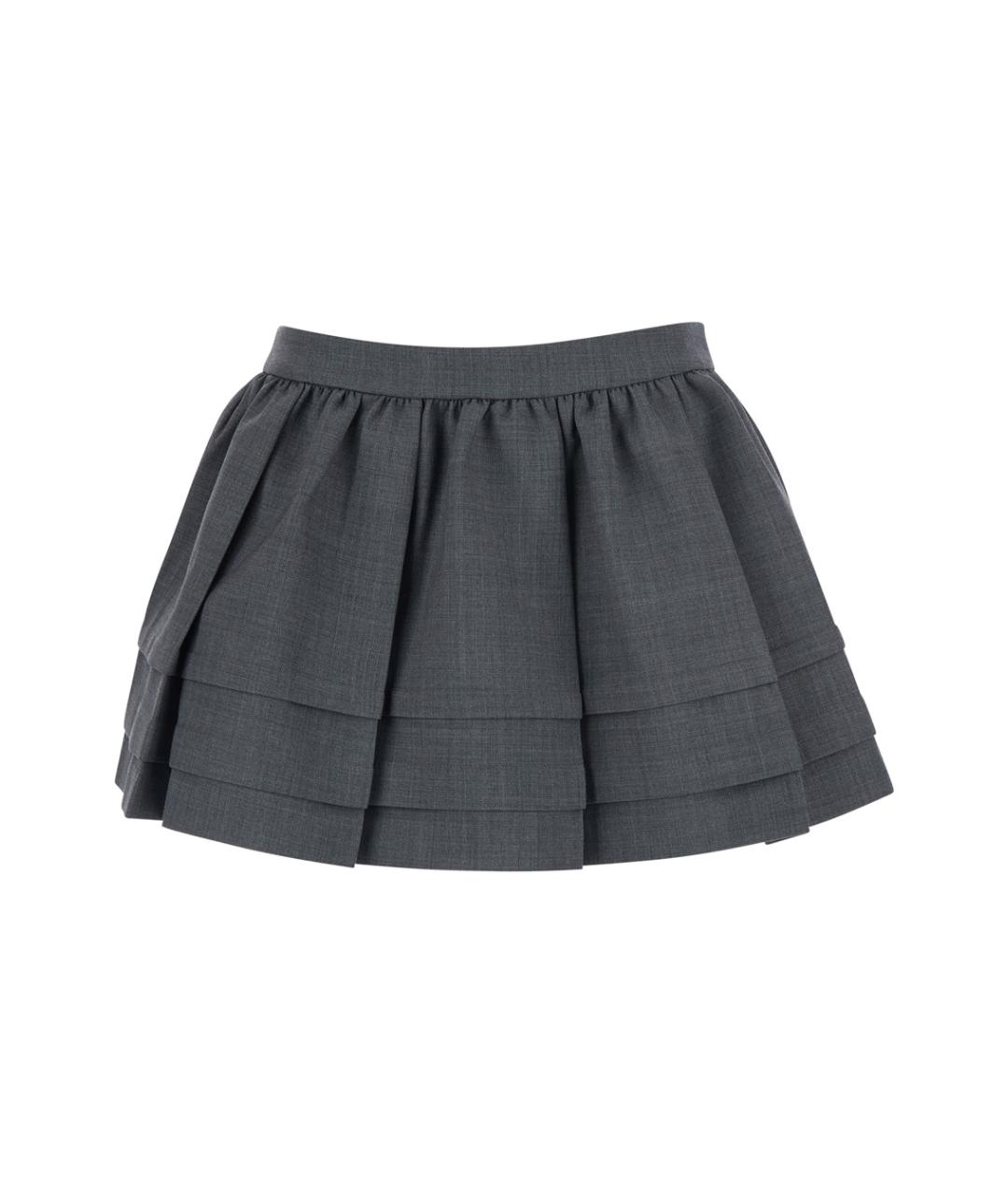 SHUSHU/TONG Серая шерстяная юбка мини, фото 1