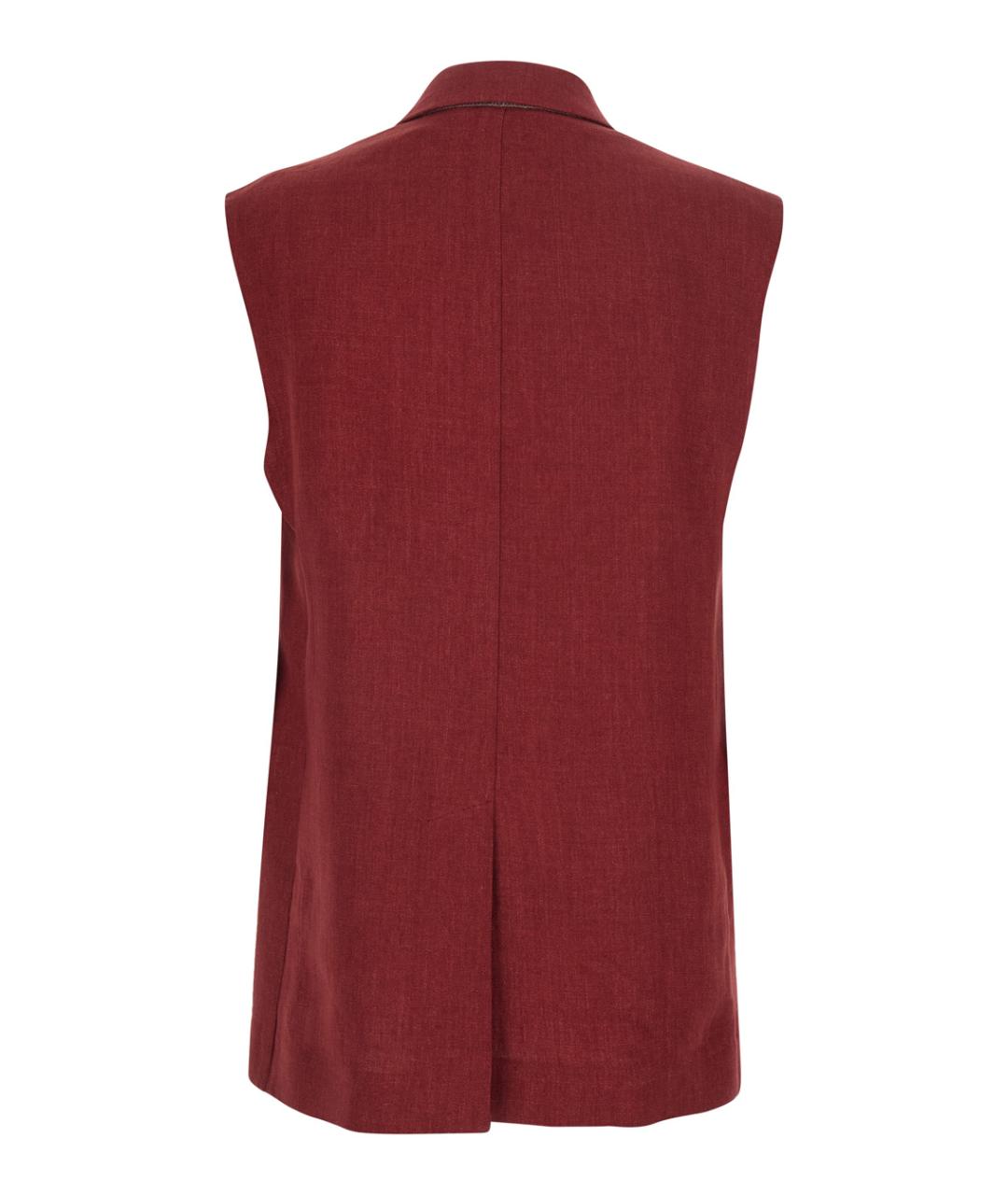 MAX MARA STUDIO Красный льняной жилет, фото 2