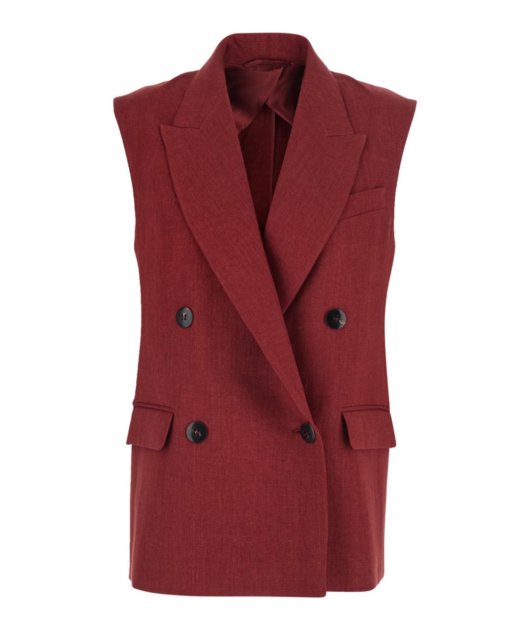 MAX MARA STUDIO Красный льняной жилет, фото 1