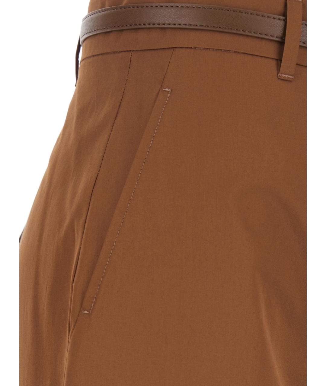 MAX MARA STUDIO Серые хлопковые прямые брюки, фото 3