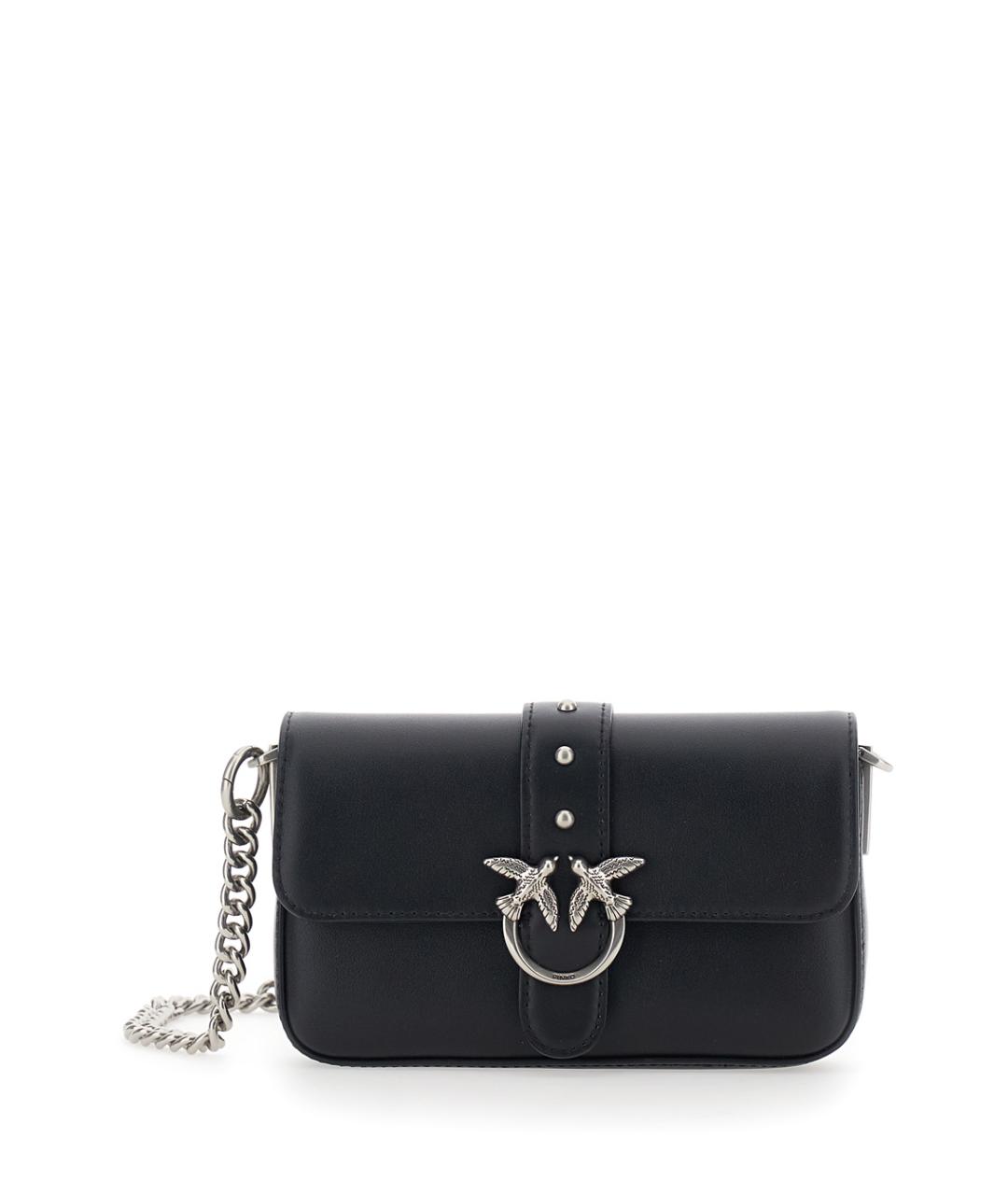 PINKO Черная кожаная сумка через плечо, фото 1
