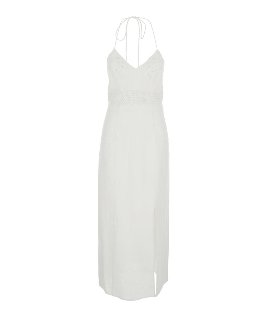 TWIN-SET Белое льняное повседневное платье, фото 1