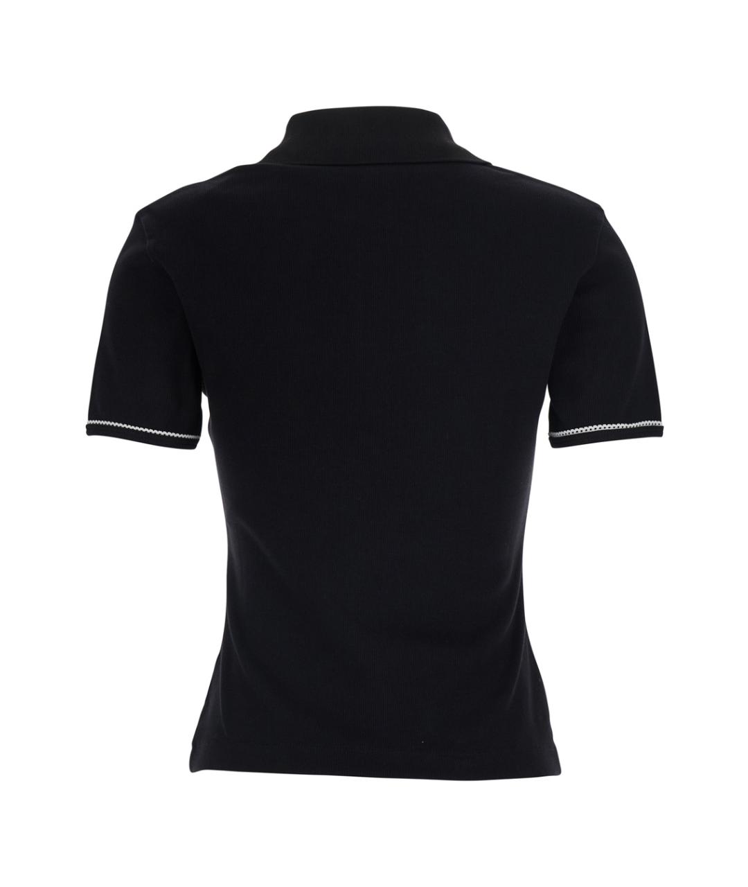 MARINE SERRE Черная хлопковая футболка, фото 2