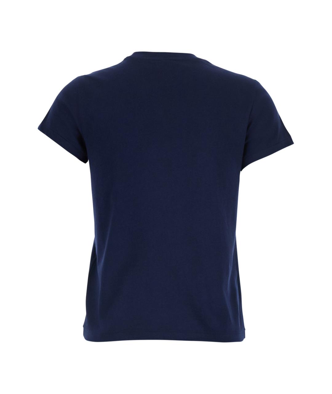 POLO RALPH LAUREN Синяя хлопковая футболка, фото 2