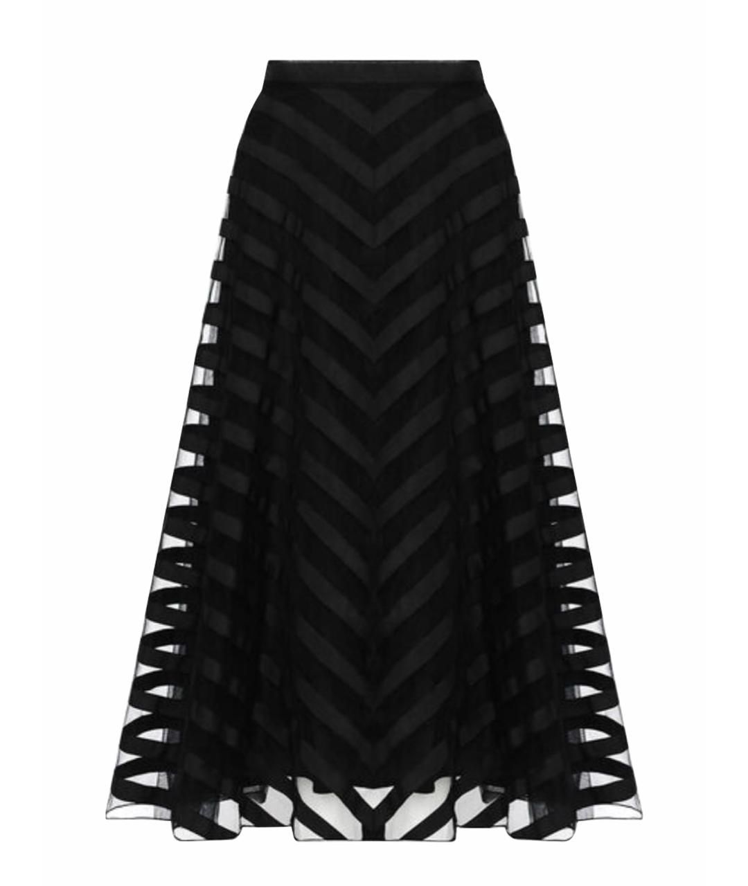P.A.R.O.S.H. Черная шелковая юбка миди, фото 1