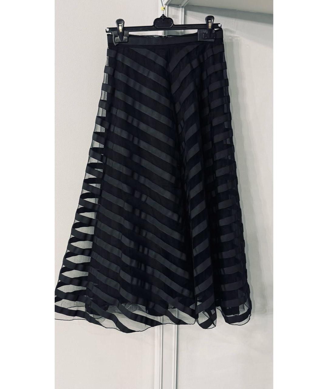 P.A.R.O.S.H. Черная шелковая юбка миди, фото 2