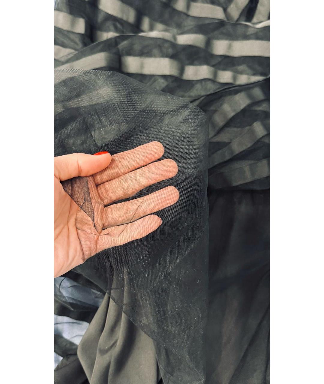 P.A.R.O.S.H. Черная шелковая юбка миди, фото 3