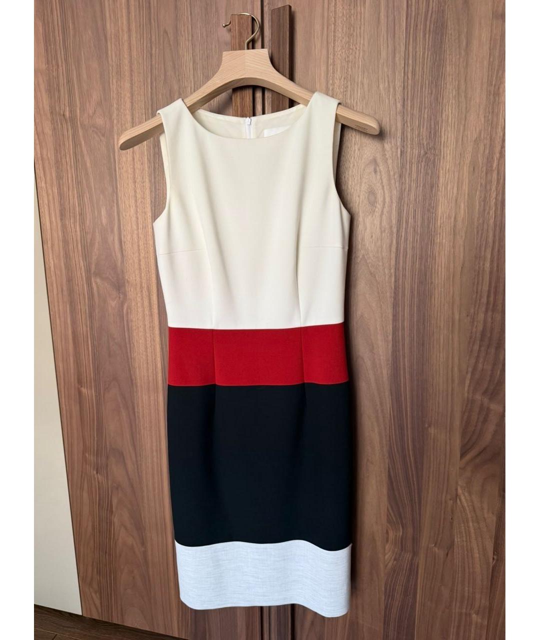 HUGO BOSS Мульти хлопко-эластановое коктейльное платье, фото 8