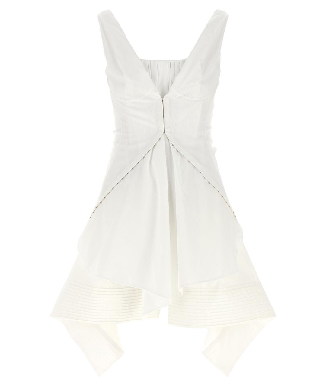 ALEXANDER MCQUEEN Белое хлопковое вечернее платье, фото 1