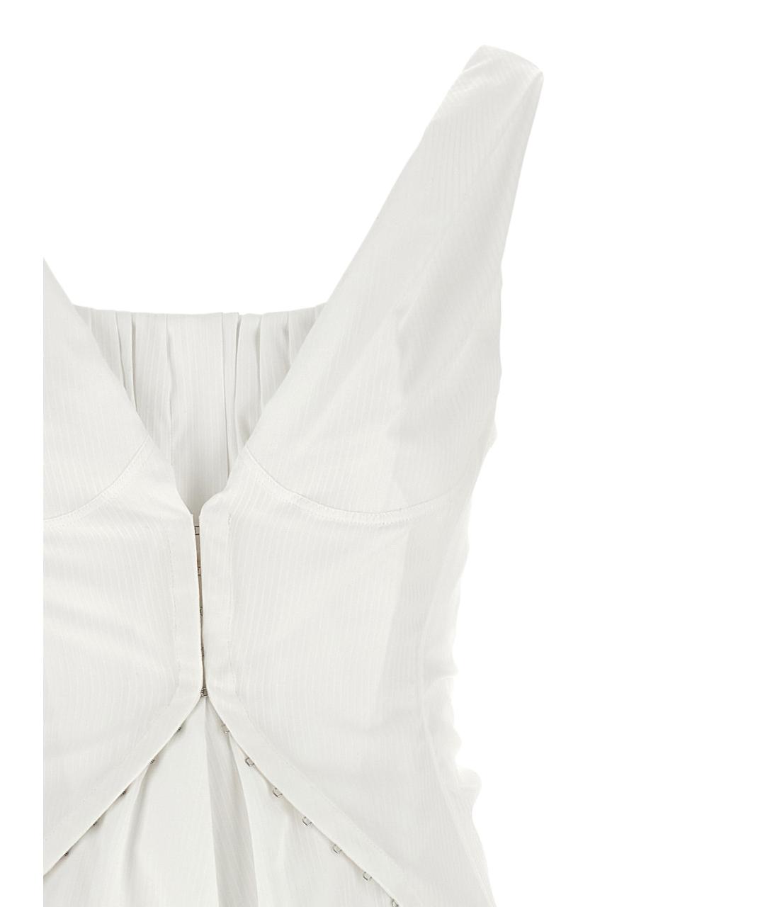 ALEXANDER MCQUEEN Белое хлопковое вечернее платье, фото 3