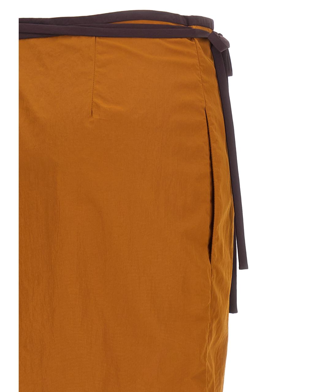 SAINT LAURENT Оранжевая полиамидовая юбка миди, фото 4