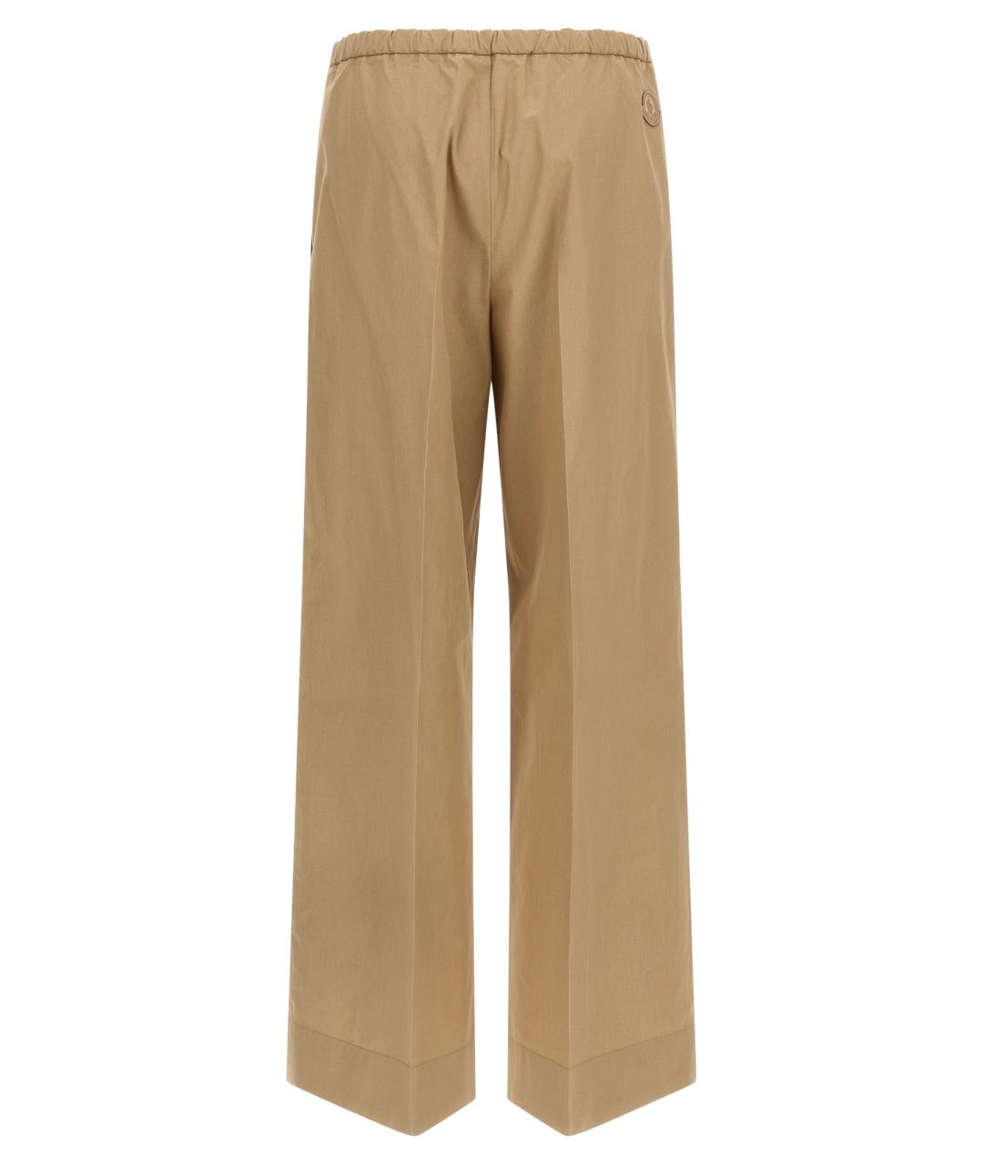 MONCLER Бежевые хлопковые прямые брюки, фото 2