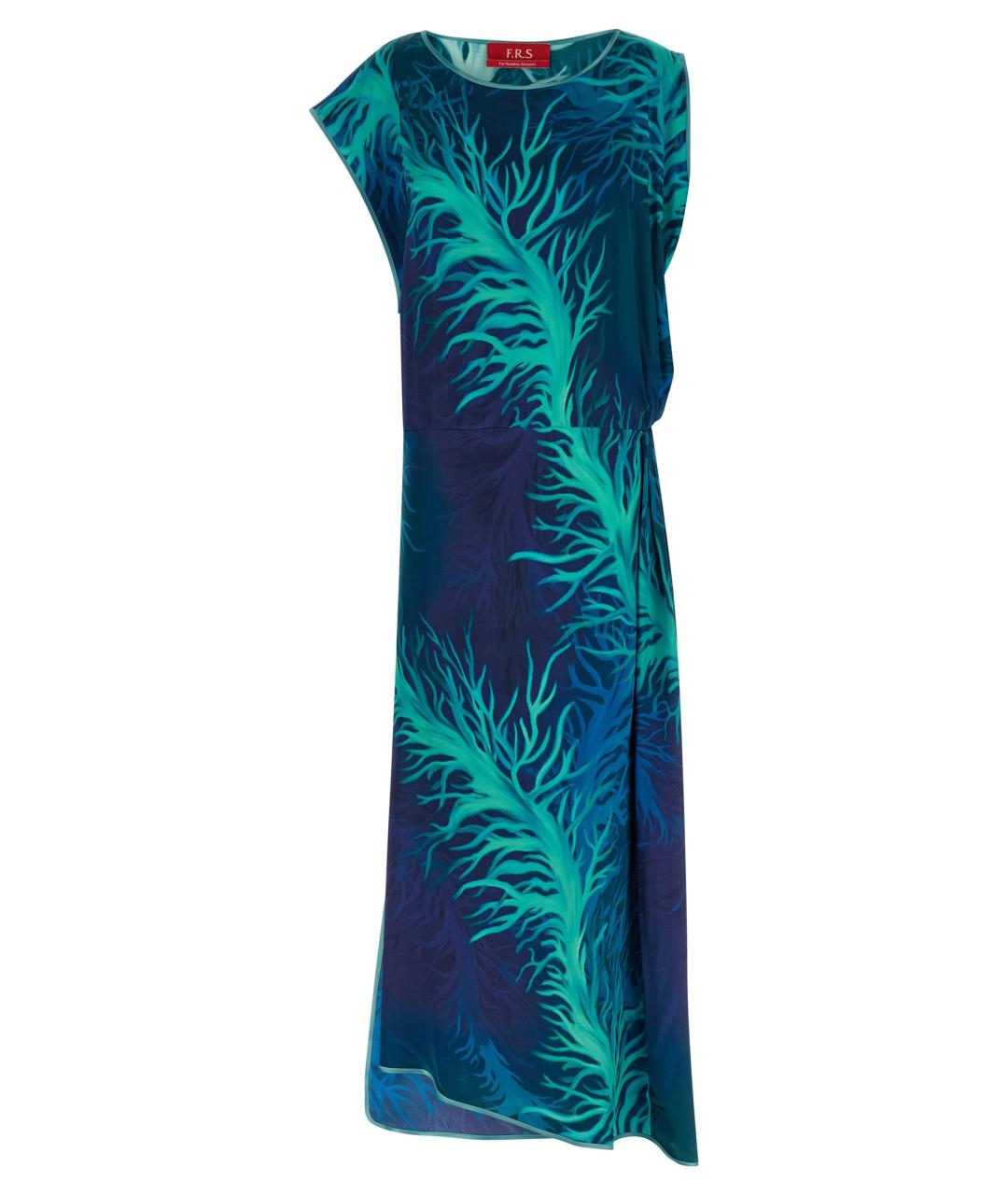 F.R.S FOR RESTLESS SLEEPERS Синее вискозное повседневное платье, фото 1