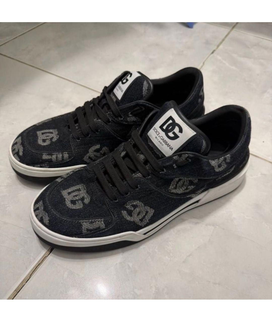 DOLCE&GABBANA Черные высокие кроссовки / кеды, фото 2