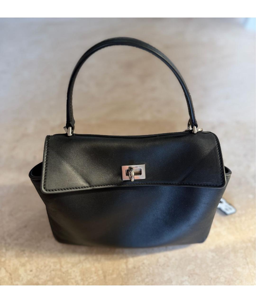 BALENCIAGA Черная кожаная сумка с короткими ручками, фото 2