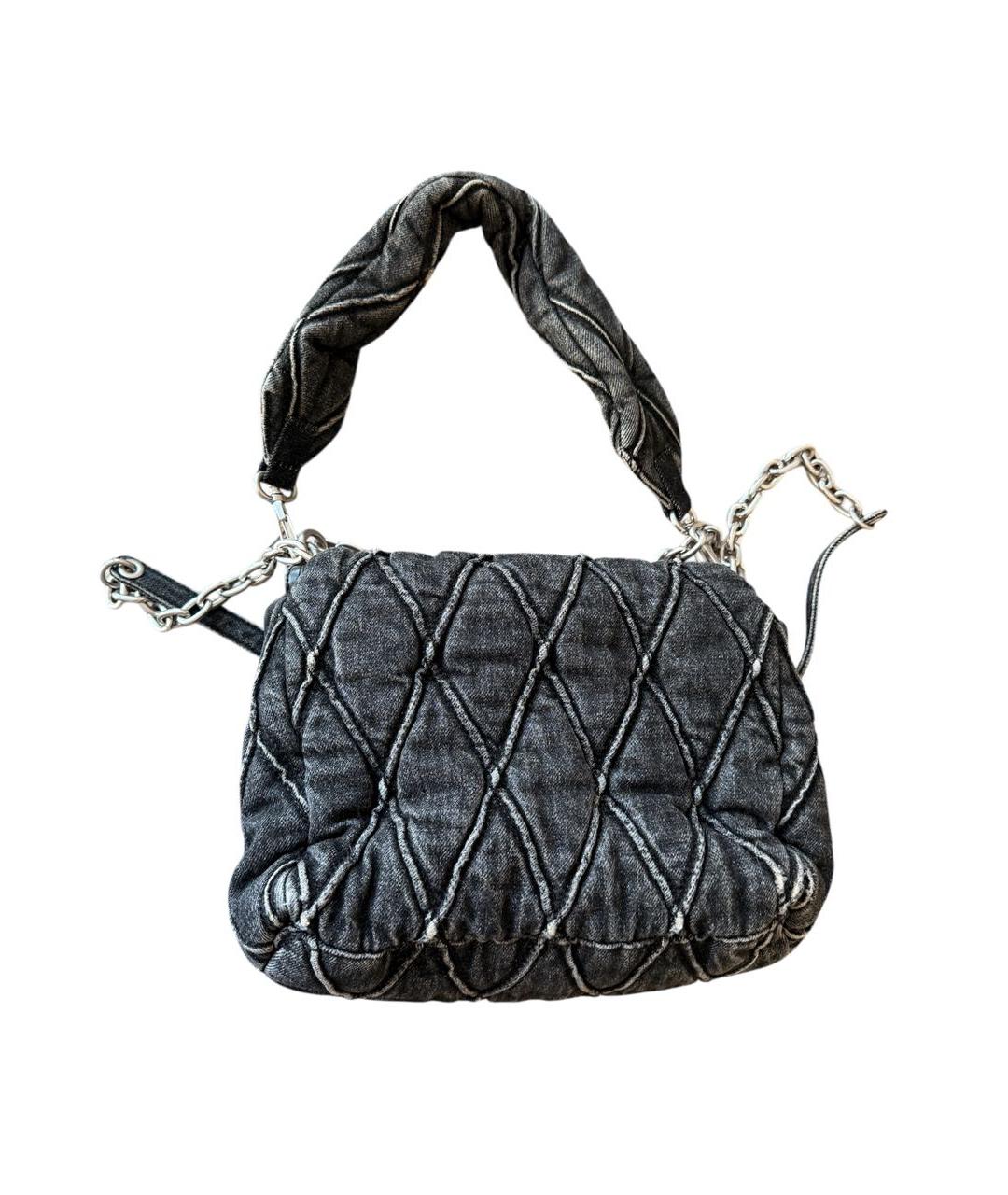 DIESEL Серая тканевая сумка с короткими ручками, фото 2