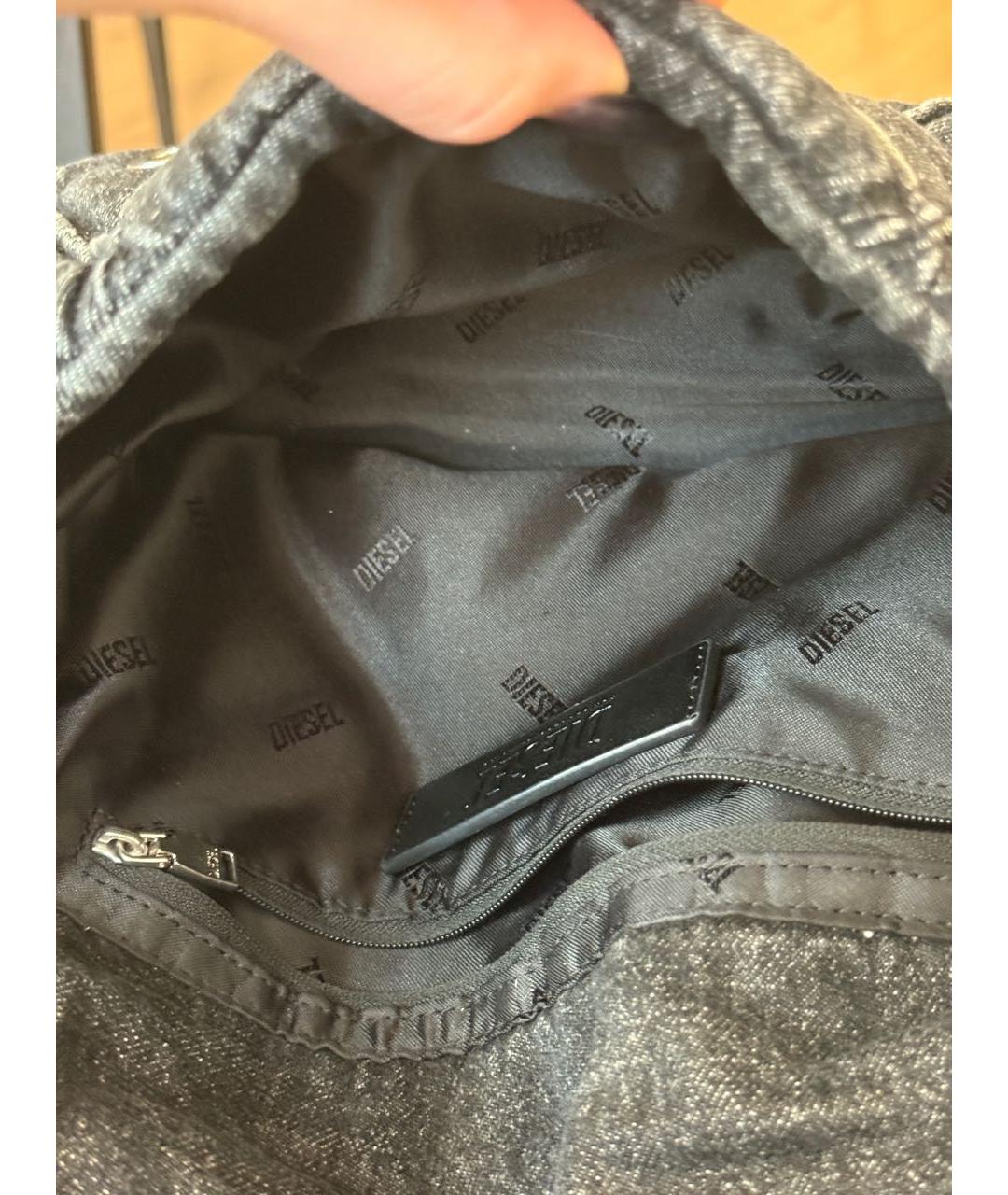 DIESEL Серая тканевая сумка с короткими ручками, фото 4