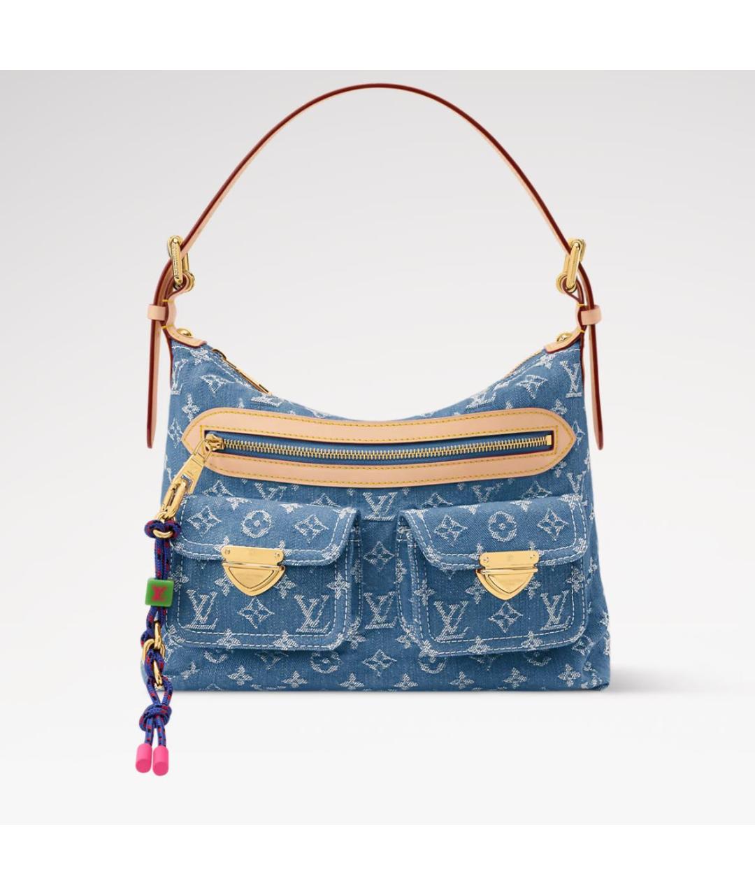 LOUIS VUITTON Синяя деним сумка тоут, фото 5