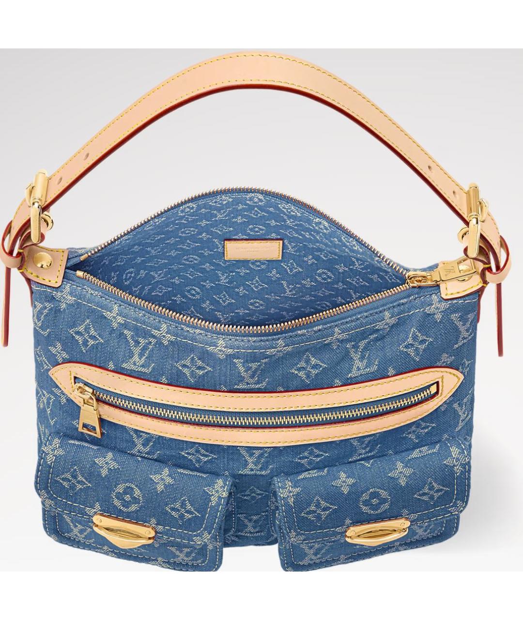 LOUIS VUITTON Синяя деним сумка тоут, фото 4