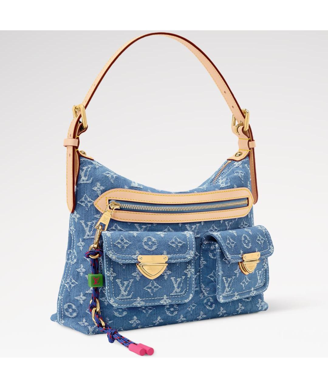 LOUIS VUITTON Синяя деним сумка тоут, фото 2