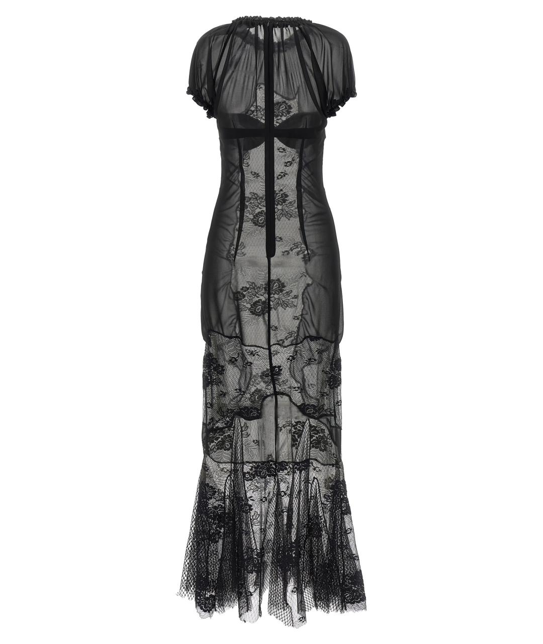 THE ATTICO Черное хлопковое вечернее платье, фото 2