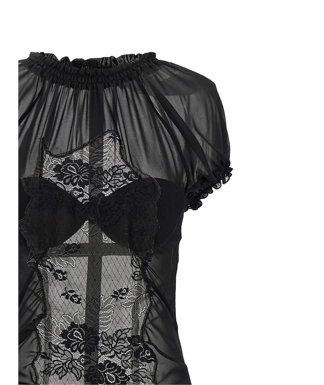 THE ATTICO Черное хлопковое вечернее платье, фото 3