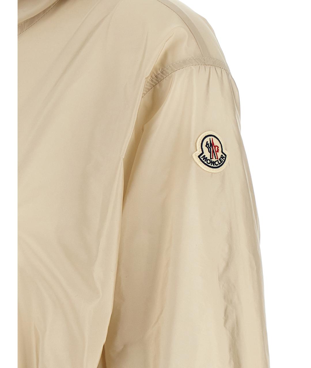 MONCLER Бежевая полиамидовая куртка, фото 4