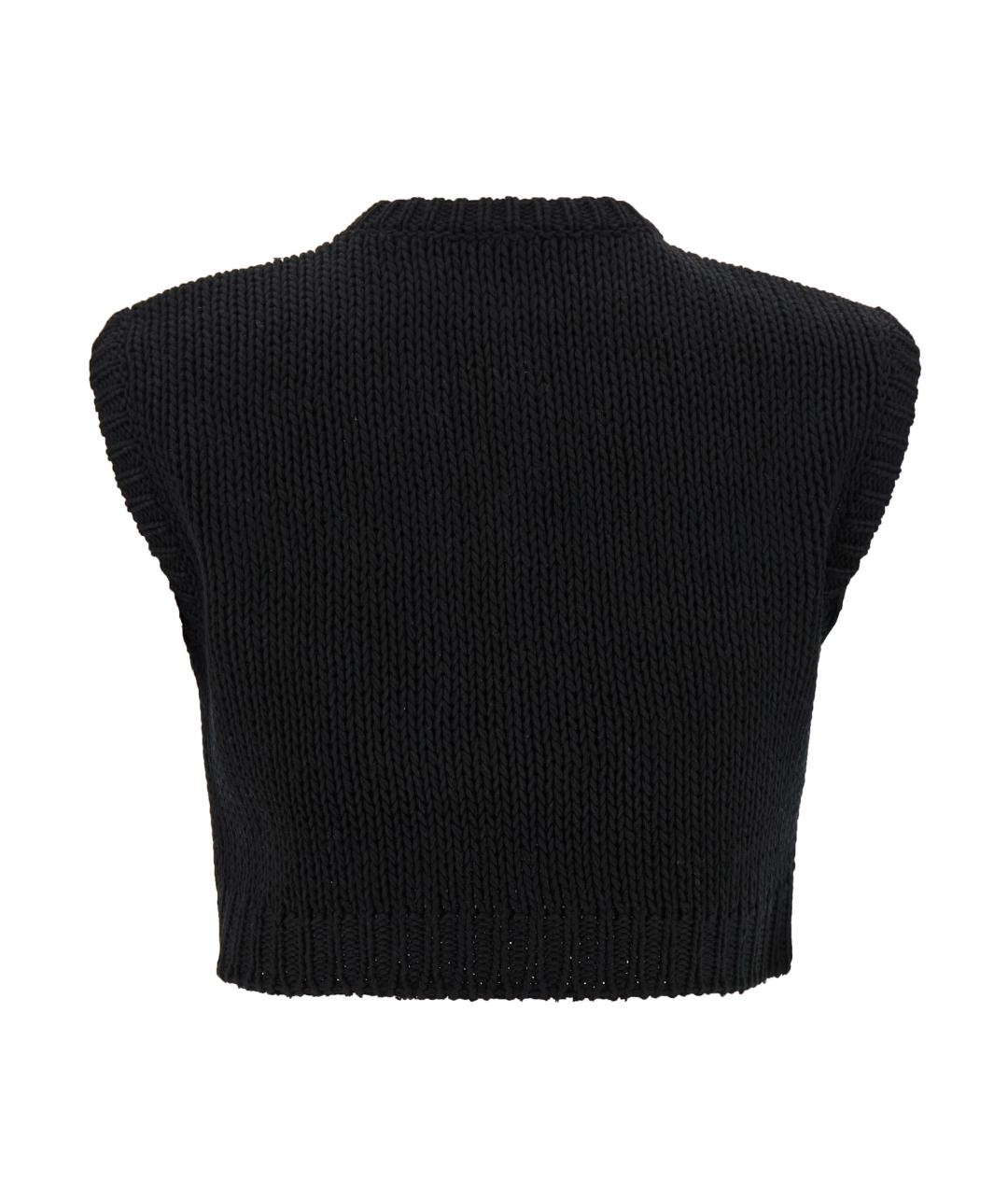 MAX MARA Черная хлопковая жилетка, фото 2