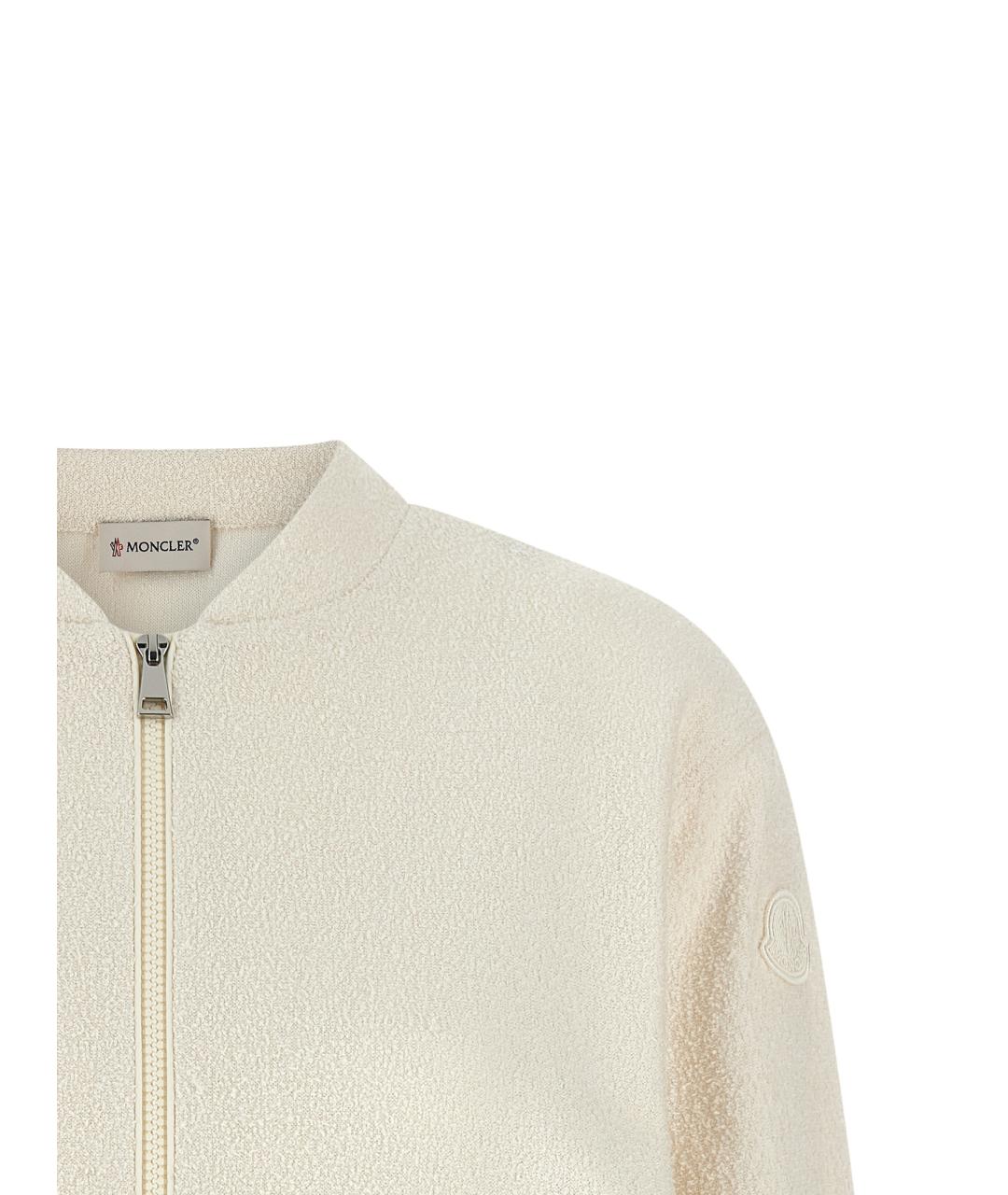 MONCLER Белый полиэстеровый кардиган, фото 3