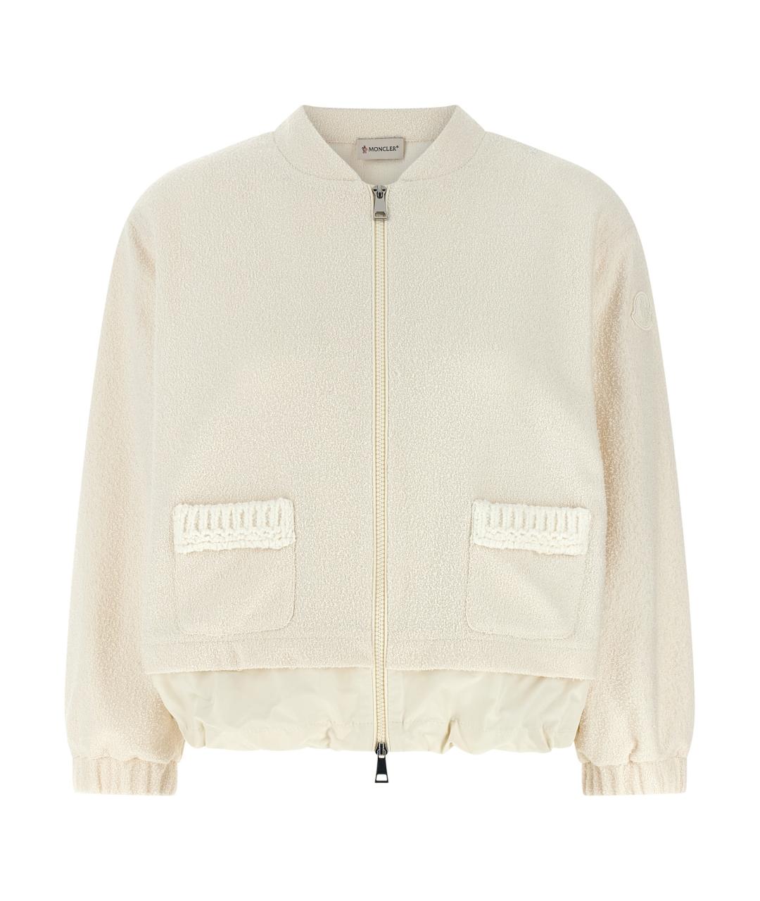MONCLER Белый полиэстеровый кардиган, фото 1