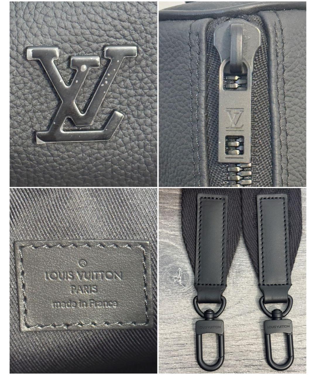 LOUIS VUITTON Черная кожаная сумка на плечо, фото 6