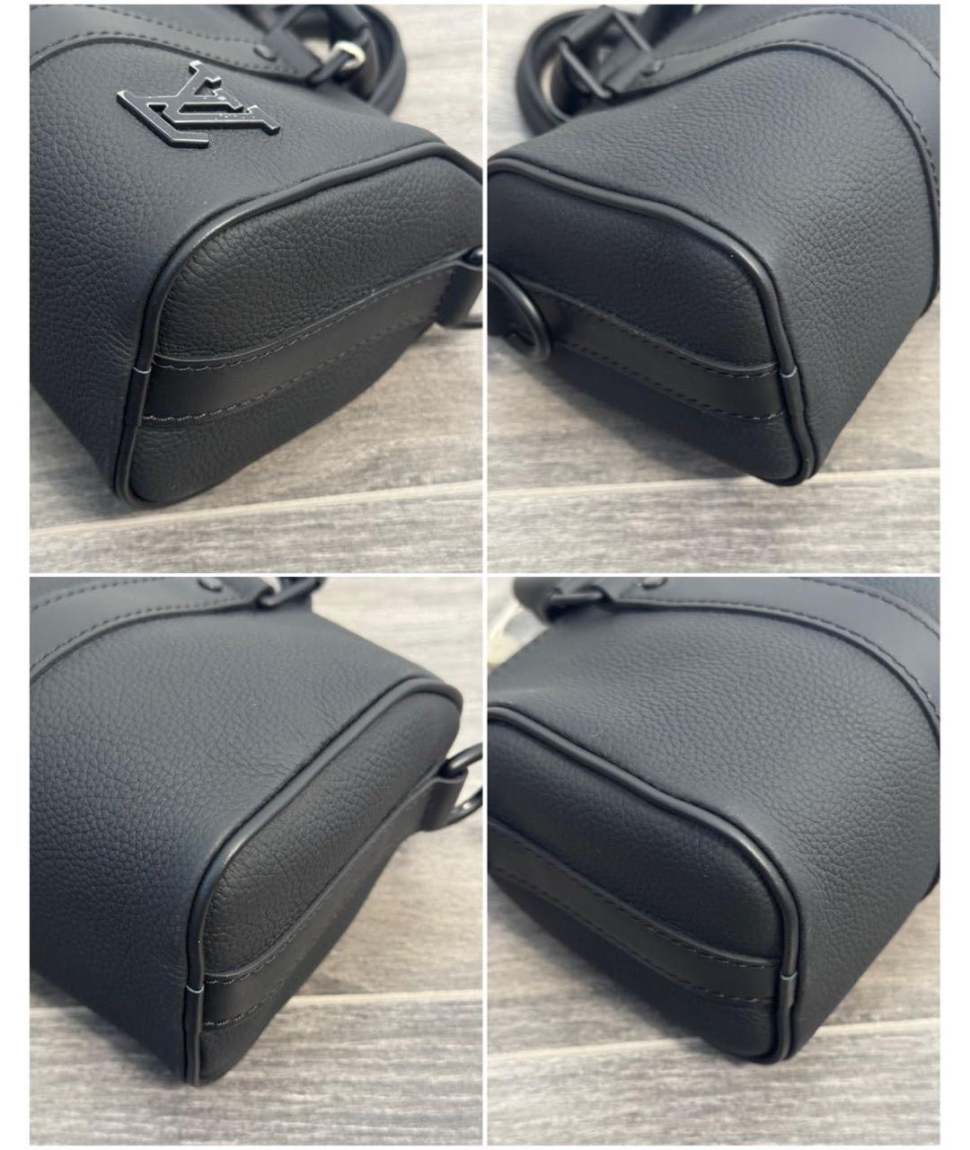 LOUIS VUITTON Черная кожаная сумка на плечо, фото 7