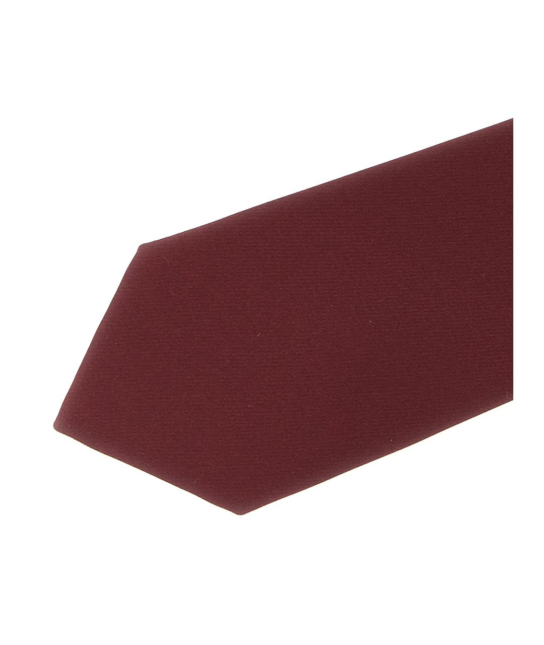 SAINT LAURENT Бордовый шелковый галстук, фото 3