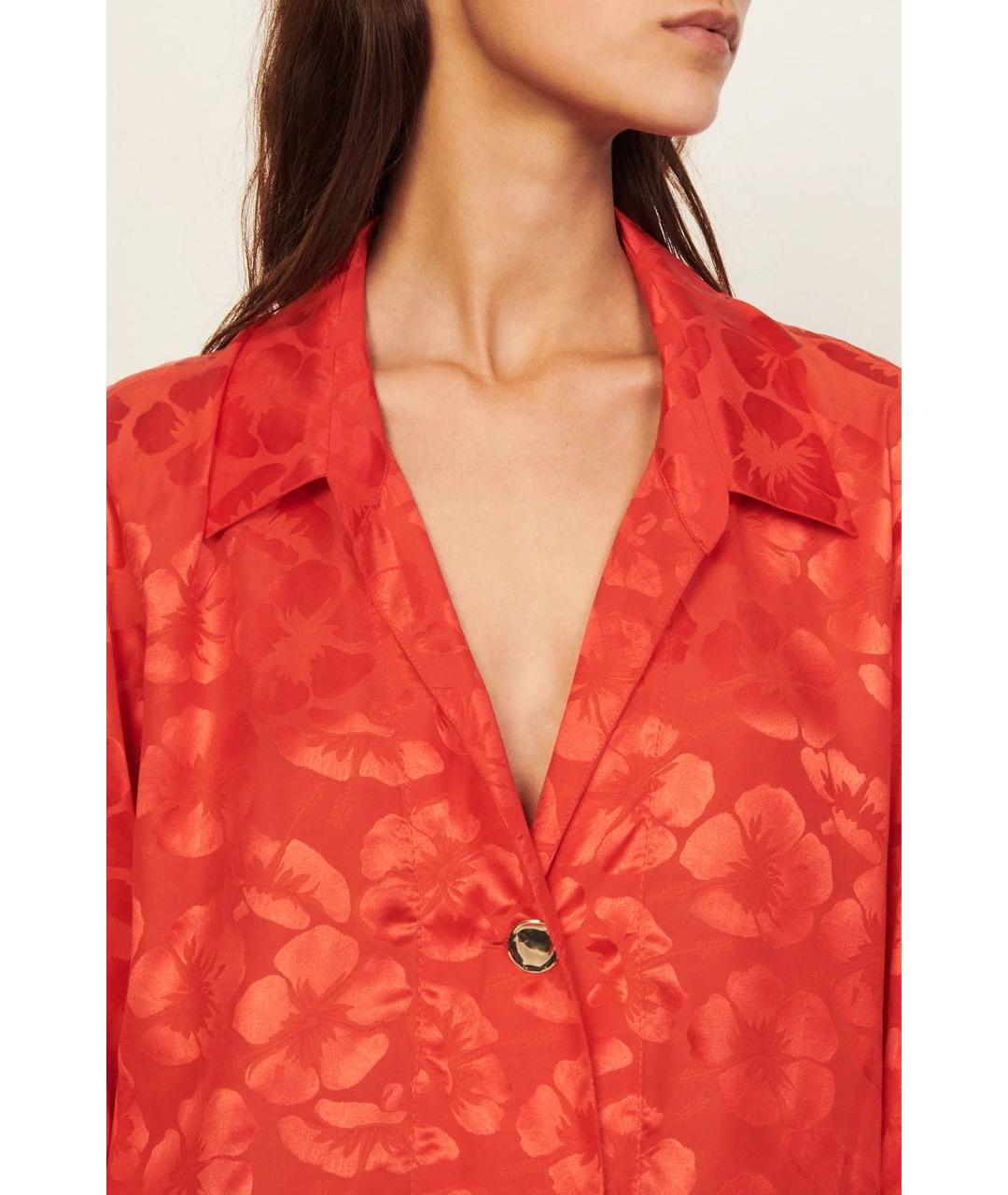 SANDRO Красное шелковое коктейльное платье, фото 4