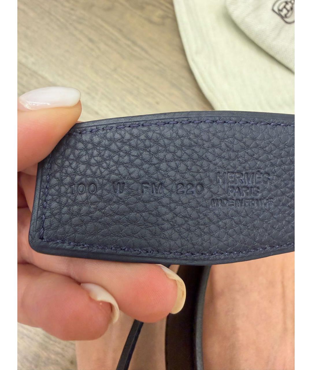 HERMES Черный кожаный ремень, фото 3