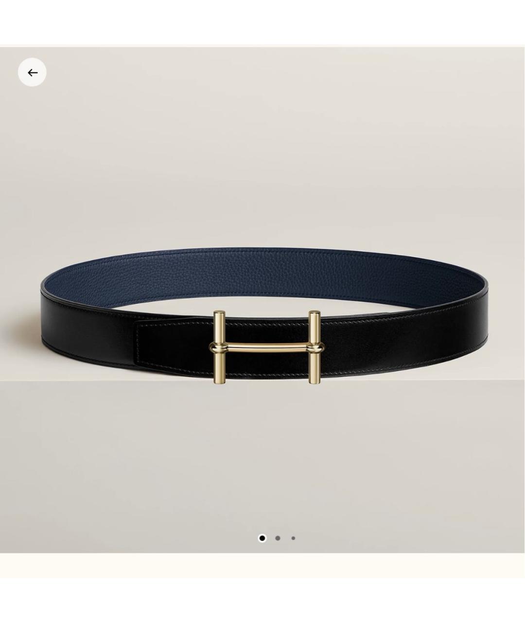 HERMES Черный кожаный ремень, фото 7