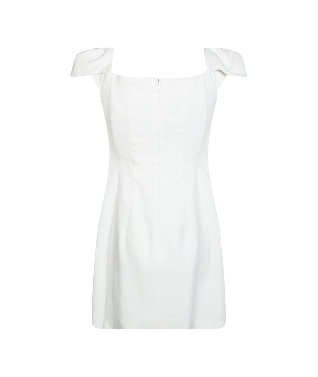 ELISABETTA FRANCHI Белое льняное повседневное платье, фото 2