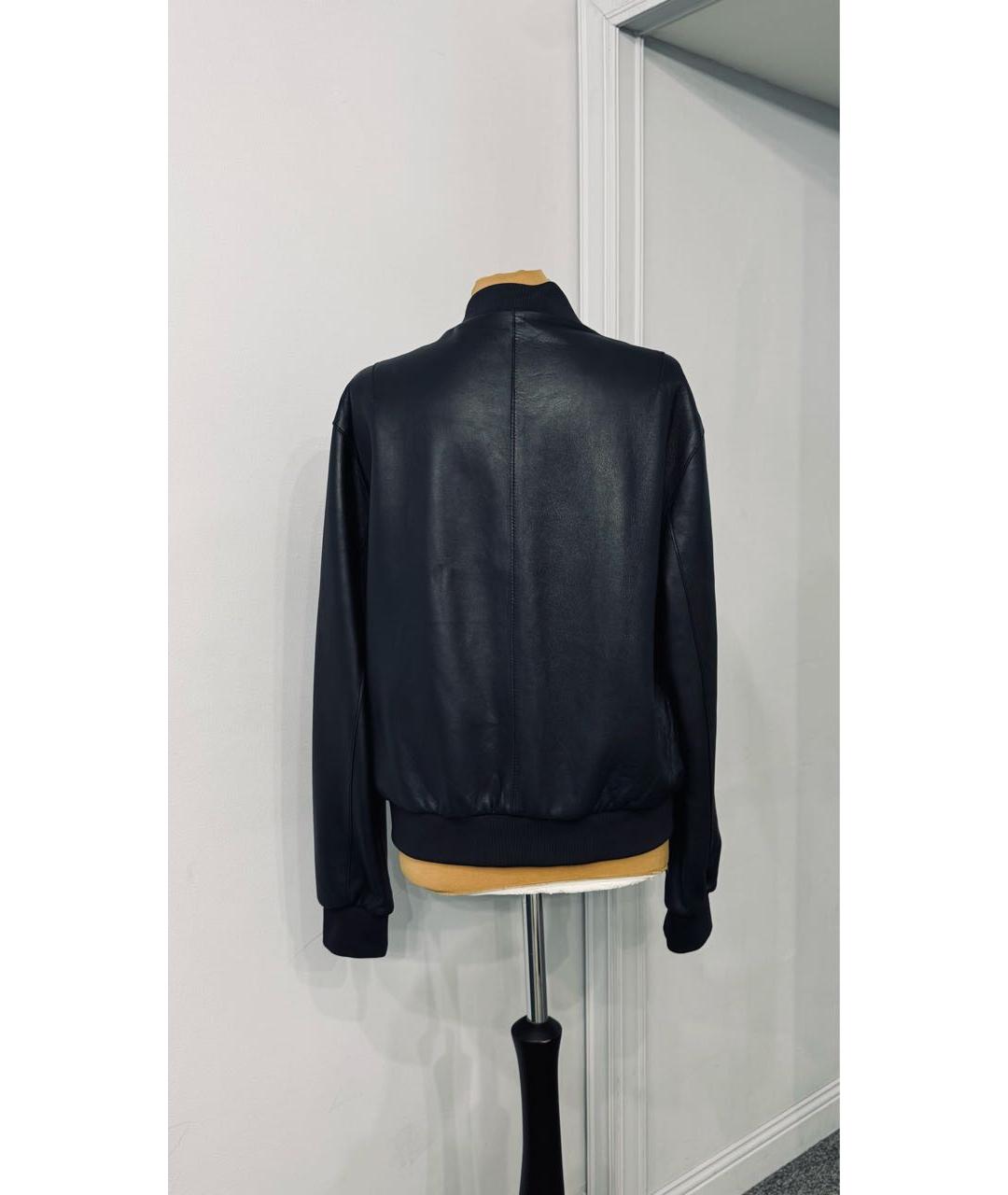 P.A.R.O.S.H. Темно-синяя кожаная куртка, фото 4