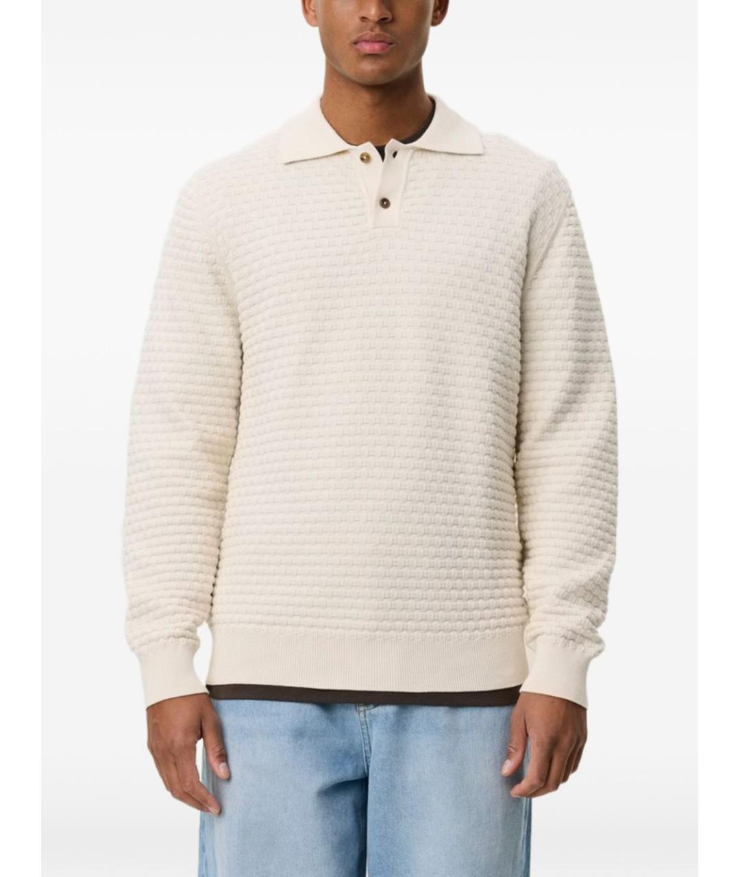 LES DEUX Бежевый хлопковый джемпер / свитер, фото 4