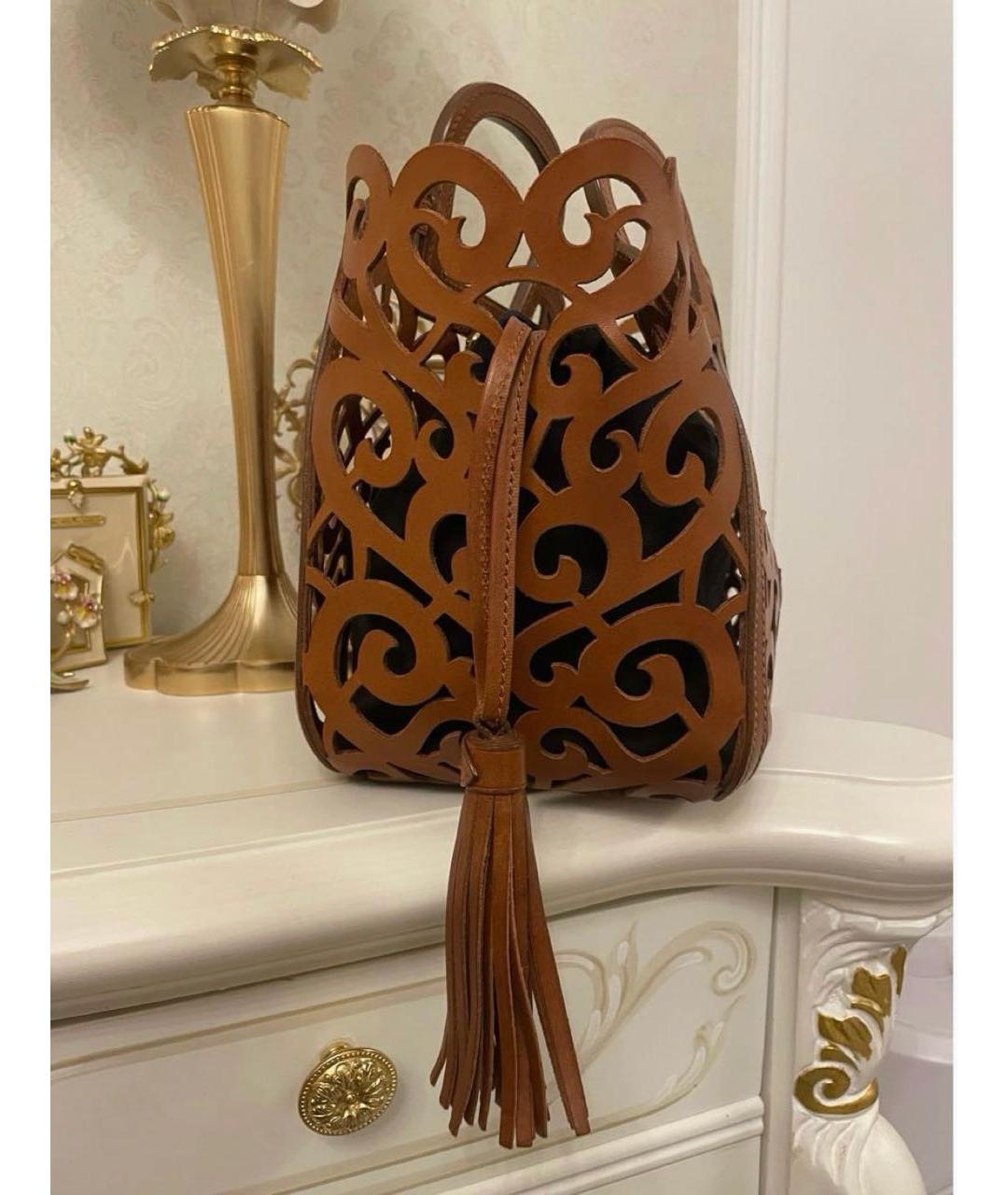 RALPH LAUREN COLLECTION Коричневая кожаная сумка тоут, фото 4