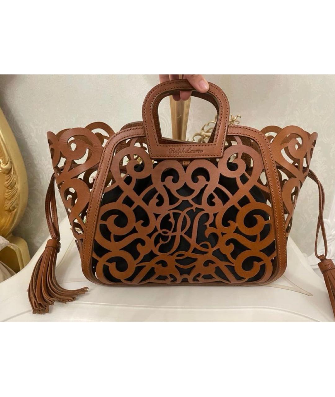 RALPH LAUREN COLLECTION Коричневая кожаная сумка тоут, фото 8