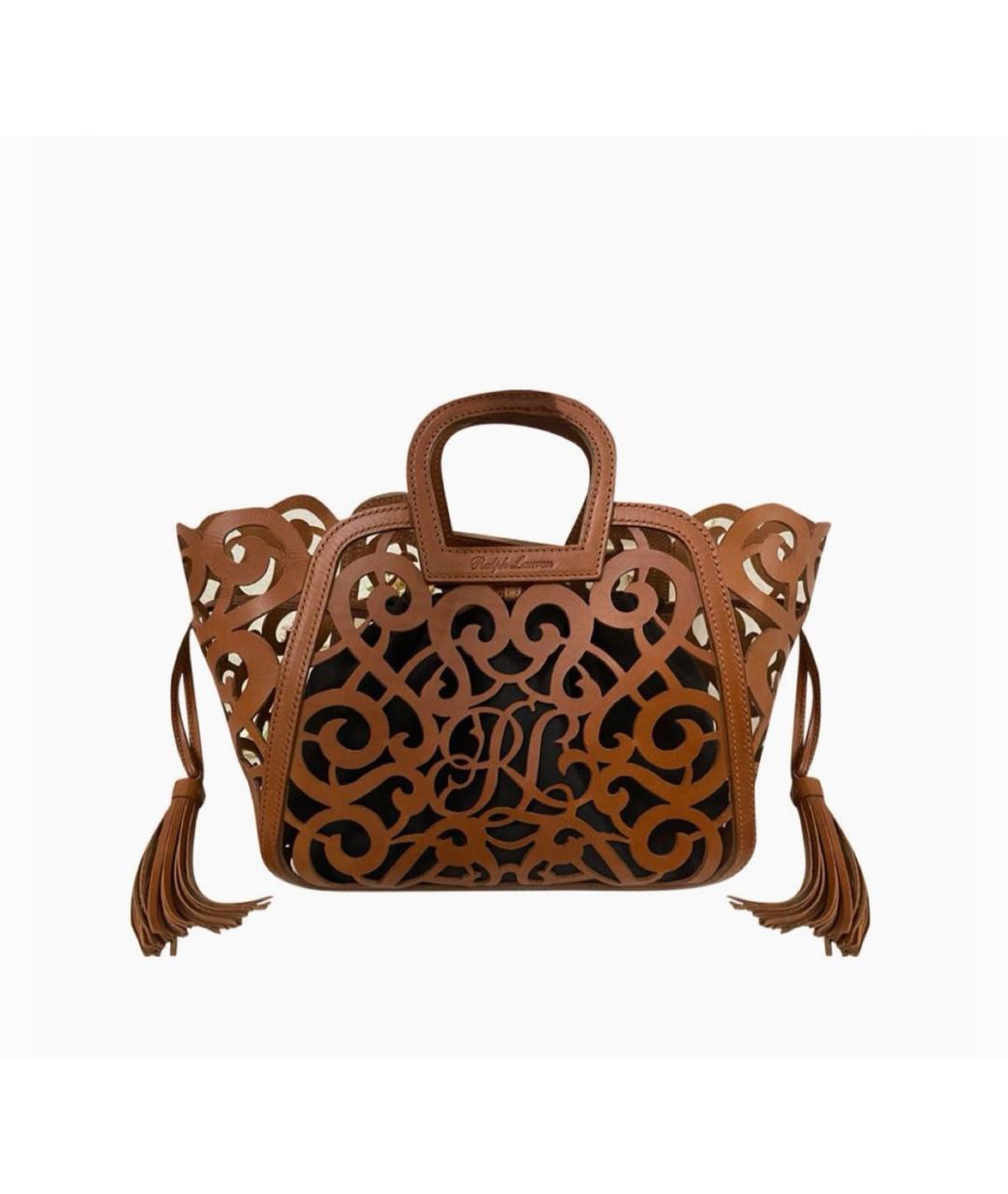 RALPH LAUREN COLLECTION Коричневая кожаная сумка тоут, фото 9