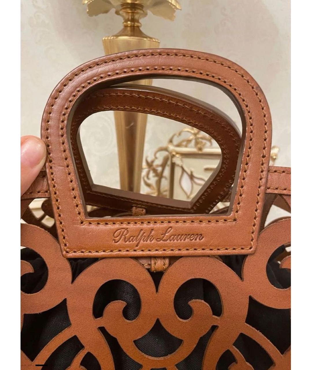 RALPH LAUREN COLLECTION Коричневая кожаная сумка тоут, фото 5