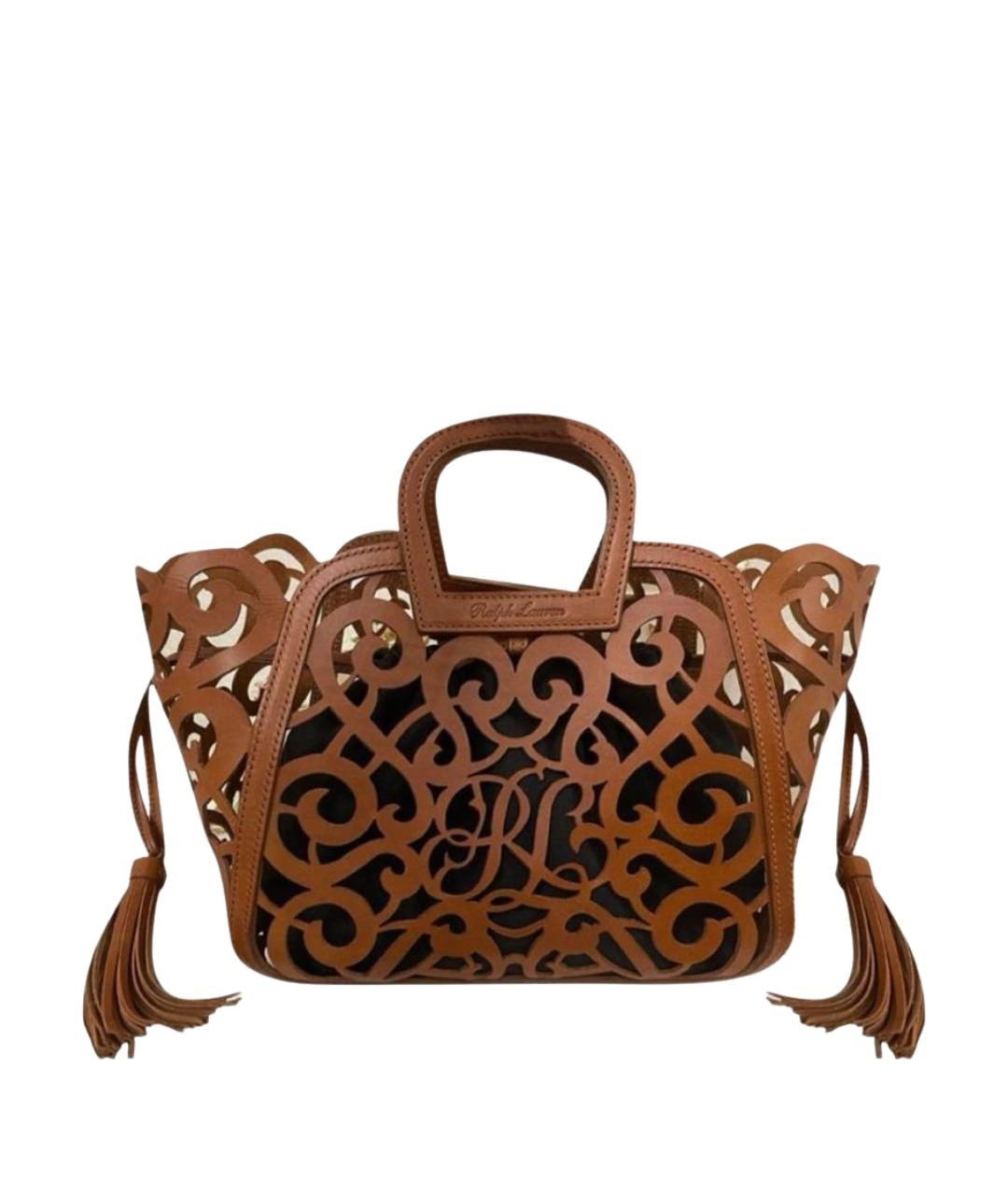 RALPH LAUREN COLLECTION Коричневая кожаная сумка тоут, фото 1