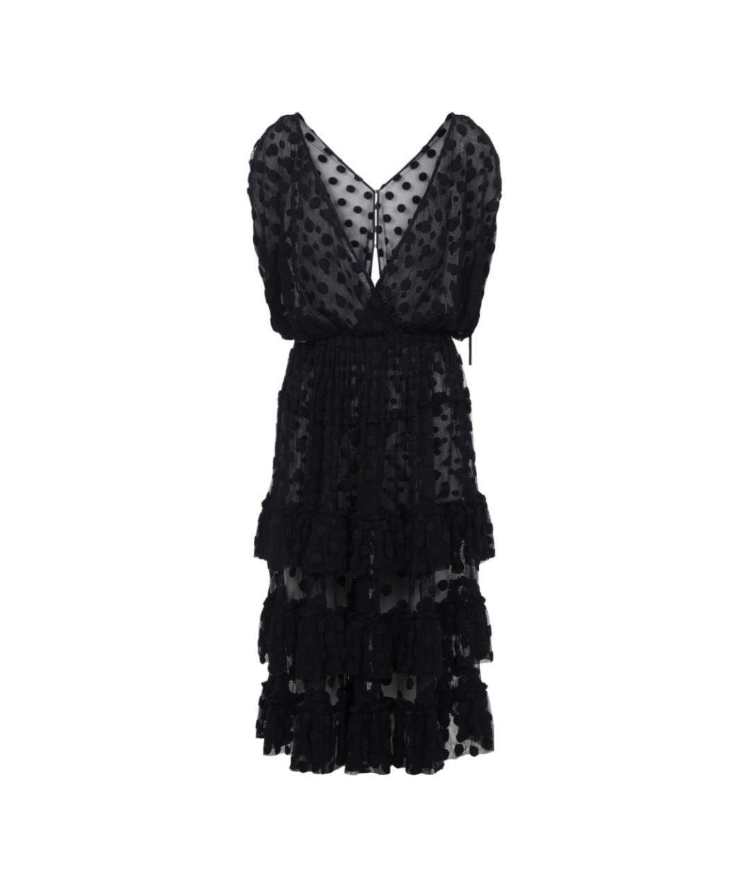 DRIES VAN NOTEN Черное хлопко-эластановое коктейльное платье, фото 1