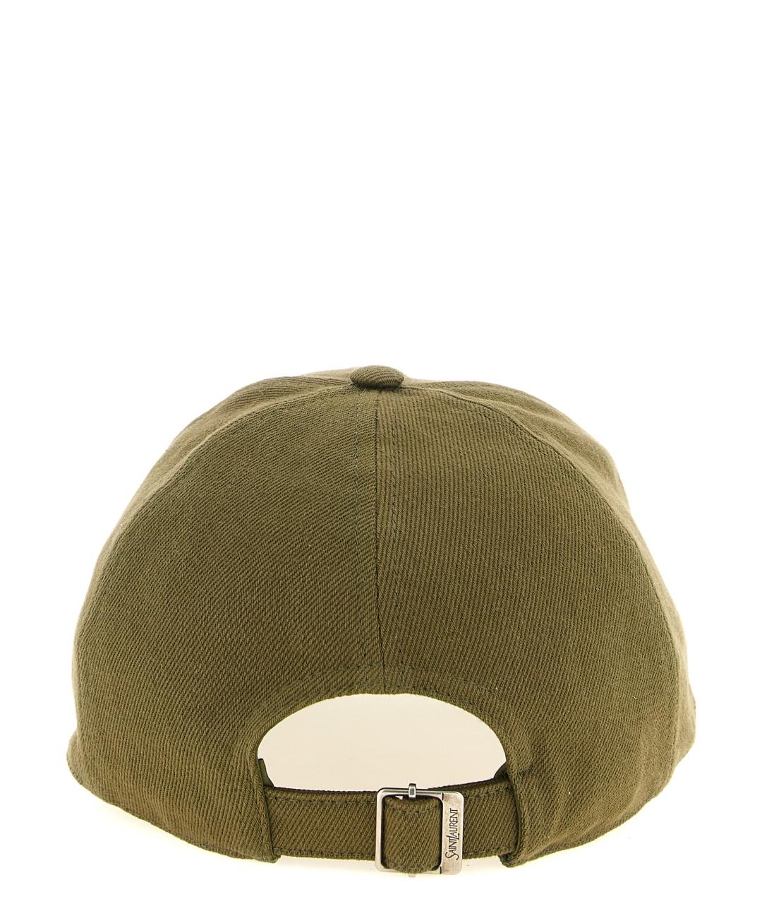 SAINT LAURENT Зеленая хлопковая кепка/бейсболка, фото 3