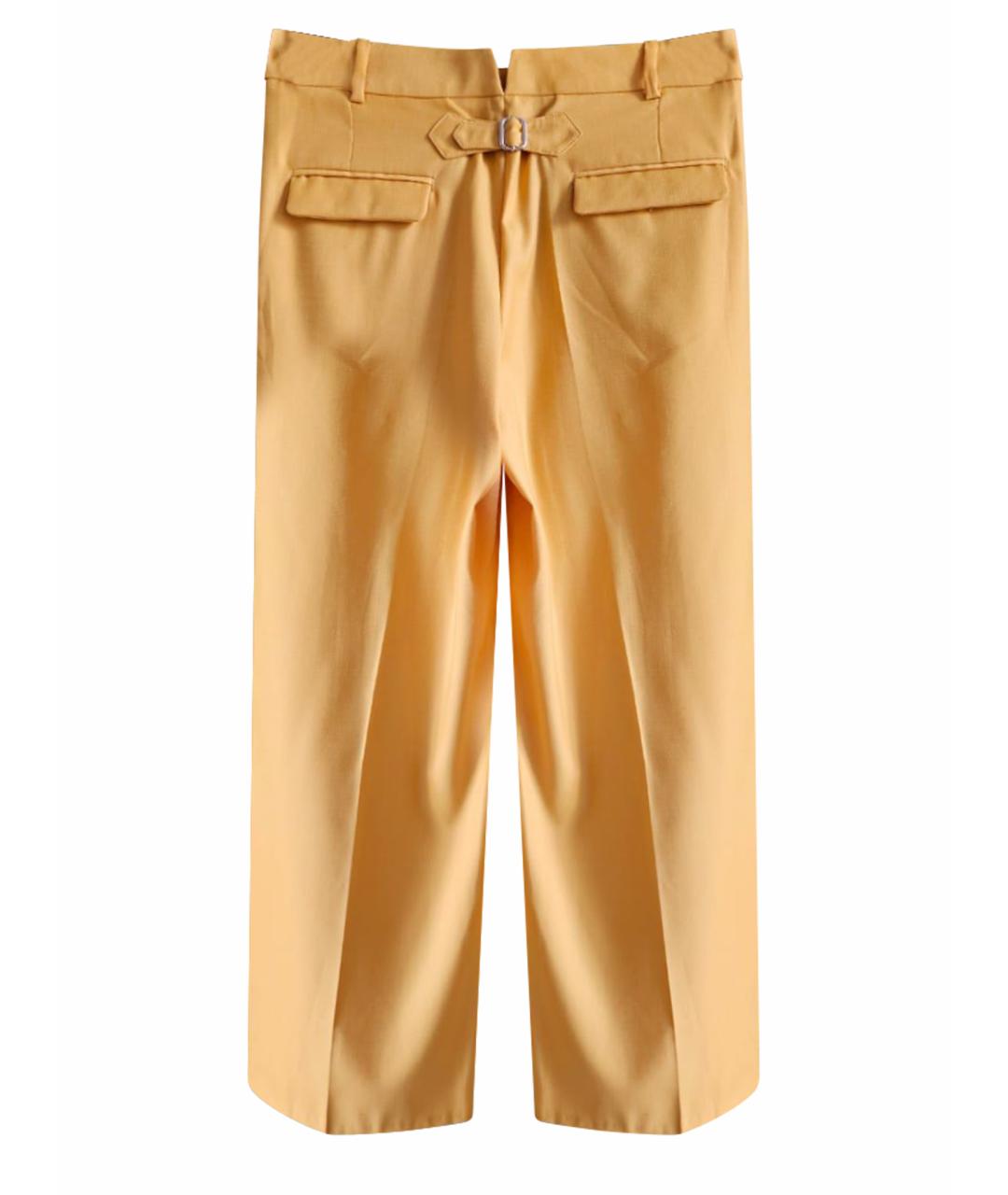 HERMES Желтые брюки широкие, фото 1