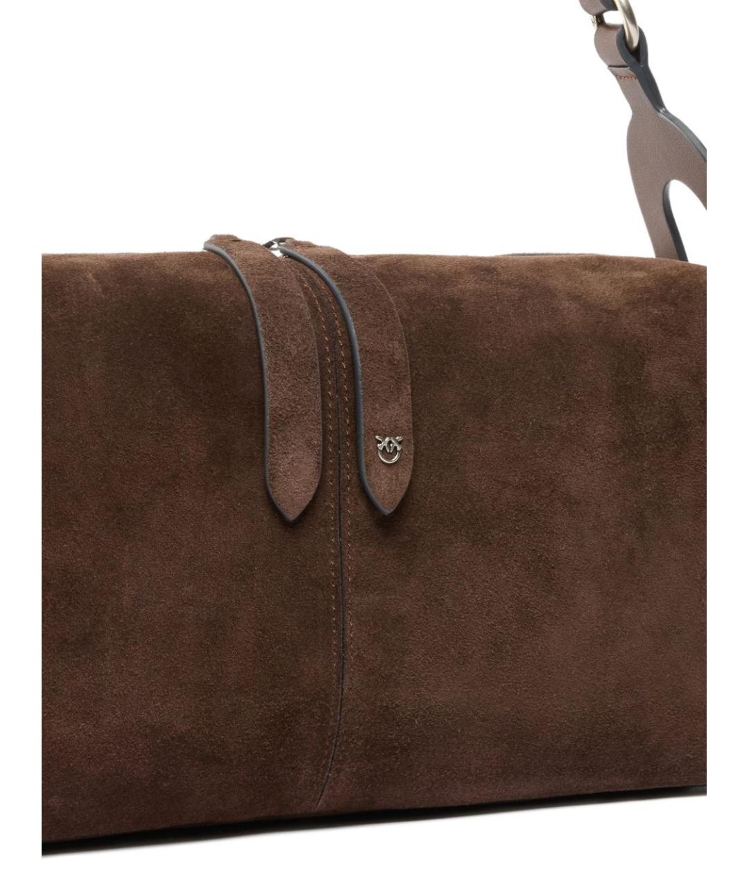 PINKO Коричневая замшевая сумка через плечо, фото 3